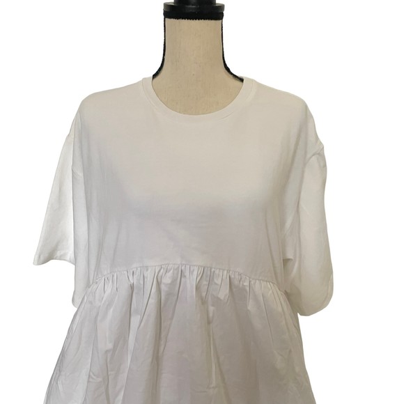 CYNTHIA ROWLEY WHITE BREE COMBO T SHIRT DRESS MEDIUM NEW NWT - Picture 5 of 11